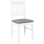 Sillas de comedor con cojines 2uds madera maciza blanco caucho de , Sillas de comedor - Ref: Foro24-4102429, Precio: 103,29 €...