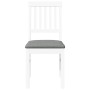 Sillas de comedor con cojines 2uds madera maciza blanco caucho de , Sillas de comedor - Ref: Foro24-4102429, Precio: 103,29 €...