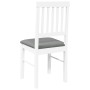 Sillas de comedor con cojines 2uds madera maciza blanco caucho de , Sillas de comedor - Ref: Foro24-4102429, Precio: 103,29 €...