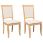 Sillas de comedor con cojines 2uds madera maciza natural caucho de , Sillas de comedor - Ref: Foro24-4102488, Precio: 175,32 ...