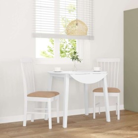 Sillas de comedor con cojines 2uds madera maciza blanco caucho de , Sillas de comedor - Ref: Foro24-4102506, Precio: 122,29 €...