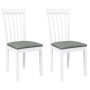 Sillas de comedor con cojines 2uds madera maciza blanco caucho de , Sillas de comedor - Ref: Foro24-4102391, Precio: 98,94 €,...