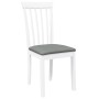 Sillas de comedor con cojines 2uds madera maciza blanco caucho de , Sillas de comedor - Ref: Foro24-4102391, Precio: 98,94 €,...