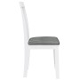 Sillas de comedor con cojines 2uds madera maciza blanco caucho de , Sillas de comedor - Ref: Foro24-4102391, Precio: 98,94 €,...