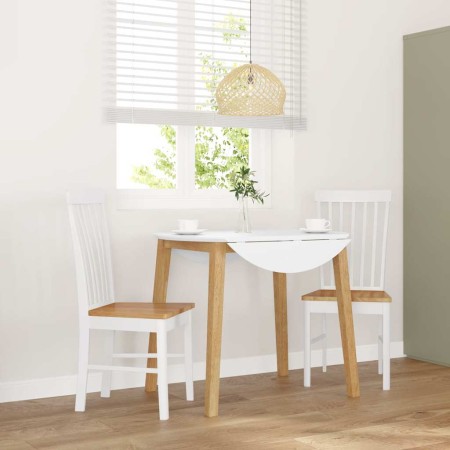 Sillas de comedor 2 unidades madera maciza de caucho blanco de , Sillas de comedor - Ref: Foro24-4102504, Precio: 122,33 €, D...