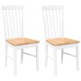 Sillas de comedor 2 unidades madera maciza de caucho blanco de , Sillas de comedor - Ref: Foro24-4102504, Precio: 122,33 €, D...