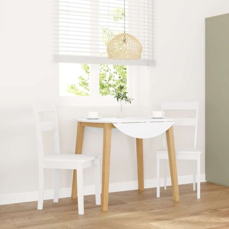 Sillas de comedor 2 unidades madera maciza de caucho blanco de , Sillas de comedor - Ref: Foro24-4102385, Precio: 99,73 €, De...