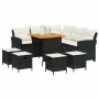 Set de sofás de jardín en forma de L con cojines 6 pzas negro de , Conjuntos de jardín - Ref: Foro24-3213540, Precio: 528,85 ...