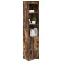 Aparador alto roble ahumado 37,5x35x180 cm madera de ingeniería de , Aparadores - Ref: Foro24-861674, Precio: 84,69 €, Descue...