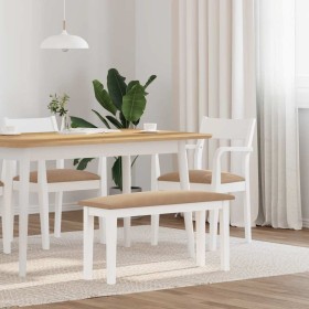 Banco 90 cm madera maciza caucho blanco de , Bancos de comedor y cocina - Ref: Foro24-4102600, Precio: 67,77 €, Descuento: %