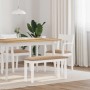Banco 90 cm madera maciza caucho blanco de , Bancos de comedor y cocina - Ref: Foro24-4102600, Precio: 67,77 €, Descuento: %