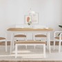 Banco 90 cm madera maciza caucho blanco de , Bancos de comedor y cocina - Ref: Foro24-4102600, Precio: 67,77 €, Descuento: %