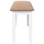 Banco 90 cm madera maciza caucho blanco de , Bancos de comedor y cocina - Ref: Foro24-4102600, Precio: 67,77 €, Descuento: %