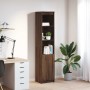 Aparador alto roble marrón 37,5x35x180 cm madera de ingeniería de , Aparadores - Ref: Foro24-861676, Precio: 85,46 €, Descuen...