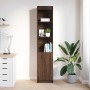 Aparador alto roble marrón 37,5x35x180 cm madera de ingeniería de , Aparadores - Ref: Foro24-861676, Precio: 85,46 €, Descuen...