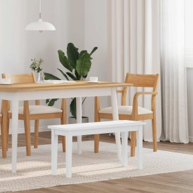 Banco 90 cm madera maciza caucho blanco de , Bancos de comedor y cocina - Ref: Foro24-4102599, Precio: 82,67 €, Descuento: %