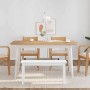 Banco 90 cm madera maciza caucho blanco de , Bancos de comedor y cocina - Ref: Foro24-4102599, Precio: 82,67 €, Descuento: %