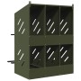 Nido para gallinas con 6 compartimentos de metal verde oliva de , Jaulas y habitáculos para animales pequeños - Ref: Foro24-8...
