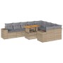 Set sofás jardín y cojines 10 pzas ratán sintético acacia beige de , Conjuntos de jardín - Ref: Foro24-3327419, Precio: 725,8...