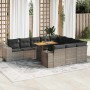 Set sofás jardín y cojines 10 pzas ratán sintético acacia gris de , Conjuntos de jardín - Ref: Foro24-3327427, Precio: 770,71...