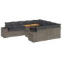 Set sofás jardín y cojines 10 pzas ratán sintético acacia gris de , Conjuntos de jardín - Ref: Foro24-3327427, Precio: 770,71...