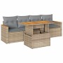 Set sofás jardín y cojines 5 pzas ratán sintético acacia beige de , Conjuntos de jardín - Ref: Foro24-3327433, Precio: 357,81...