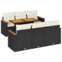 Set sofás jardín y cojines 7 pzas ratán sintético acacia negro de , Conjuntos de jardín - Ref: Foro24-3327444, Precio: 470,13...