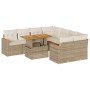 Set sofás jardín y cojines 9 pzas ratán sintético acacia beige de , Conjuntos de jardín - Ref: Foro24-3327467, Precio: 664,99...