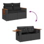 Set sofás jardín y cojines 5 pzas ratán sintético acacia negro de , Conjuntos de jardín - Ref: Foro24-3327541, Precio: 413,05...