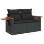 Set sofás jardín y cojines 7 pzas ratán sintético acacia negro de , Conjuntos de jardín - Ref: Foro24-3327555, Precio: 617,22...