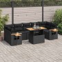 Set sofás jardín y cojines 8 pzas ratán sintético acacia negro de , Conjuntos de jardín - Ref: Foro24-3327569, Precio: 597,50...