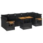 Set sofás jardín y cojines 8 pzas ratán sintético acacia negro de , Conjuntos de jardín - Ref: Foro24-3327569, Precio: 597,50...