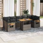 Set sofás jardín y cojines 8 pzas ratán sintético acacia gris de , Conjuntos de jardín - Ref: Foro24-3327574, Precio: 554,28 ...