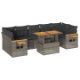 Set sofás jardín y cojines 8 pzas ratán sintético acacia gris de , Conjuntos de jardín - Ref: Foro24-3327574, Precio: 554,28 ...