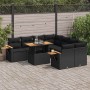 Set sofás jardín y cojines 9 pzas ratán sintético acacia negro de , Conjuntos de jardín - Ref: Foro24-3327576, Precio: 670,80...