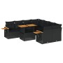 Set sofás jardín y cojines 9 pzas ratán sintético acacia negro de , Conjuntos de jardín - Ref: Foro24-3327576, Precio: 670,80...