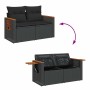 Set sofás jardín y cojines 9 pzas ratán sintético acacia negro de , Conjuntos de jardín - Ref: Foro24-3327576, Precio: 670,80...