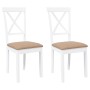 Sillas de comedor con cojines 2uds madera maciza blanco caucho de , Sillas de comedor - Ref: Foro24-4102408, Precio: 116,74 €...