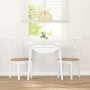 Sillas de comedor con cojines 2uds madera maciza blanco caucho de , Sillas de comedor - Ref: Foro24-4102408, Precio: 116,74 €...