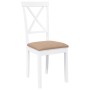 Sillas de comedor con cojines 2uds madera maciza blanco caucho de , Sillas de comedor - Ref: Foro24-4102408, Precio: 116,74 €...