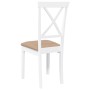 Sillas de comedor con cojines 2uds madera maciza blanco caucho de , Sillas de comedor - Ref: Foro24-4102408, Precio: 116,74 €...