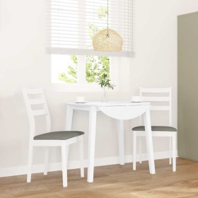 Sillas de comedor con cojines 2uds madera maciza blanco caucho de , Sillas de comedor - Ref: Foro24-4102519, Precio: 132,53 €...