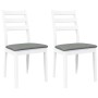 Sillas de comedor con cojines 2uds madera maciza blanco caucho de , Sillas de comedor - Ref: Foro24-4102519, Precio: 132,53 €...
