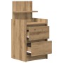 Mesilla de noche con 2 cajones roble artesanal 38x34x80 cm de , Mesitas de noche - Ref: Foro24-861371, Precio: 53,82 €, Descu...