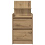 Mesilla de noche con 2 cajones roble artesanal 38x34x80 cm de , Mesitas de noche - Ref: Foro24-861371, Precio: 53,82 €, Descu...