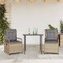 Set comedor de jardín 3 pzas con cojines ratán sintético beige en Conjuntos de jardín | Comprar online en Foru.es