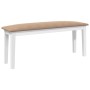 Banco 110 cm madera maciza caucho blanco de , Bancos de comedor y cocina - Ref: Foro24-4102609, Precio: 77,92 €, Descuento: %