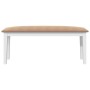 Banco 110 cm madera maciza caucho blanco de , Bancos de comedor y cocina - Ref: Foro24-4102609, Precio: 77,92 €, Descuento: %