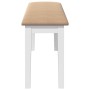 Banco 110 cm madera maciza caucho blanco de , Bancos de comedor y cocina - Ref: Foro24-4102609, Precio: 77,92 €, Descuento: %