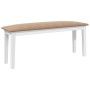 Banco 110 cm madera maciza caucho blanco de , Bancos de comedor y cocina - Ref: Foro24-4102609, Precio: 77,92 €, Descuento: %